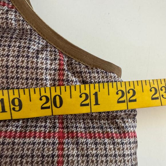 EDDIE BAUER Vest Jacket XL Goose Down Plaid Full Zip Mock Collar Quilted Puffer - Picture 13 of 14